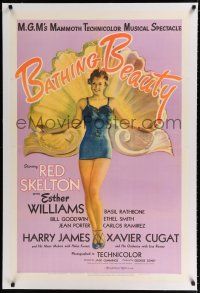 9f028 BATHING BEAUTY linen style C 1sh '44 full-length art of sexy Esther Williams in swimsuit!