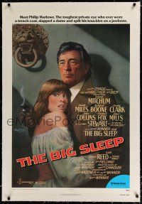 9f040 BIG SLEEP linen 1sh '78 art of Robert Mitchum & sexy Candy Clark by Richard Amsel!