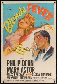 9f048 BLONDE FEVER linen 1sh '44 introducing Gloria Grahame, who is gorgeous & dangerous!