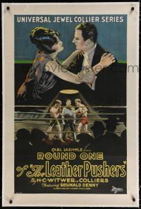 9f193 LET'S GO linen 1sh '22 Denny in the 1st of The Leather Pushers boxing series, stone litho!