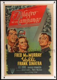 9g249 MIRACLE OF THE BELLS linen Argentinean '48 art of Frank Sinatra, Alida Valli & Fred MacMurray!