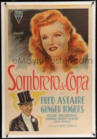 9g258 TOP HAT linen Argentinean '36 wonderful art of Fred Astaire & Ginger Rogers, Irving Berlin!