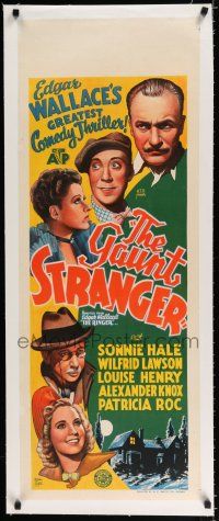 9g167 GAUNT STRANGER linen long Aust daybill '38 from Edgar Wallace's The Ringer, Frank Tyler art!