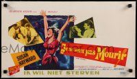 9g335 I WANT TO LIVE linen Belgian '58 art of Susan Hayward as a party girl convicted of murder!