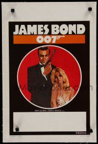 9g337 JAMES BOND 007 FILM FESTIVAL linen Belgian '75 great art of Sean Connery w/ gun & sexy lady!