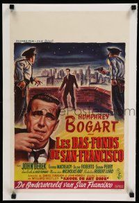 9g339 KNOCK ON ANY DOOR linen Belgian '49 Humphrey Bogart, John Derek, directed by Nicholas Ray!
