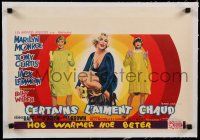 9g355 SOME LIKE IT HOT linen Belgian '59 Marilyn Monroe with ukulele, Tony Curtis & Lemmon in drag!