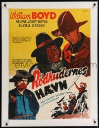 9g114 HILLS OF OLD WYOMING linen Danish '48 Poul Kerring art of William Boyd as Hopalong Cassidy!