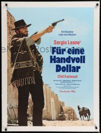 9g185 FISTFUL OF DOLLARS linen German R73 Leone, different image of Clint Eastwood pointing gun!