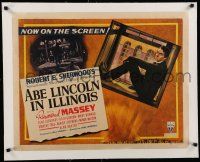 9g069 ABE LINCOLN IN ILLINOIS linen style A 1/2sh '40 Raymond Massey as Abraham, ultra rare!