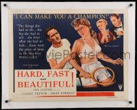 9g085 HARD, FAST & BEAUTIFUL linen style A 1/2sh '51 Ida Lupino, art of tennis player Sally Forrest!