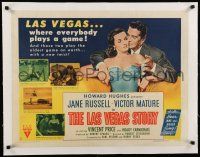 9g089 LAS VEGAS STORY linen style B 1/2sh '52 gambler Victor Mature gives Jane Russell jewelry!