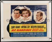 9g093 MR. BLANDINGS BUILDS HIS DREAM HOUSE linen style B 1/2sh '48 Cary Grant & Myrna Loy classic!