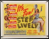 9g099 STEP LIVELY linen style A 1/2sh '44 Frank Sinatra, George Murphy, Adolphe Menjou, DeHaven!