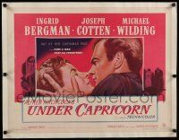 9g101 UNDER CAPRICORN linen 1/2sh '49 romantic c/u of Ingrid Bergman & Michael Wilding, Hitchcock!