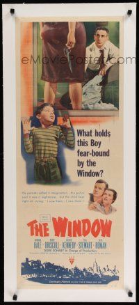 9g066 WINDOW linen insert '49 imagination was not what held Bobby Driscoll fear-bound by the window!