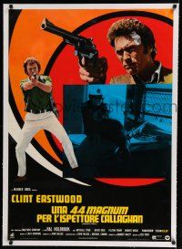 9g269 MAGNUM FORCE linen Italian lrg pbusta '73 Clint Eastwood is Dirty Harry pointing his huge gun!
