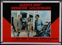 9g287 GOLDFINGER linen Italian photobusta R80s Connery as James Bond, Gert Frobe, Honor Blackman