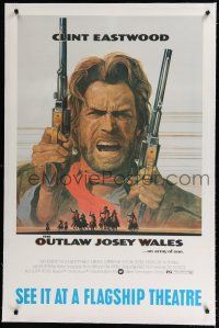 9g035 OUTLAW JOSEY WALES linen half subway '76 Clint Eastwood is an army of one, double-fisted art!