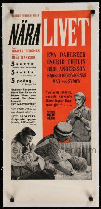 9g128 BRINK OF LIFE linen Swedish stolpe '58 Ingmar Bergman's Nara Livet starring Dahlbeck & Thulin