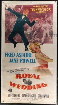 9h139 ROYAL WEDDING linen 3sh '51 great image of dancing Fred Astaire & sexy Jane Powell!