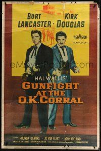 9h296 GUNFIGHT AT THE O.K. CORRAL style Y 40x60 '57 Burt Lancaster, Kirk Douglas, John Sturges!