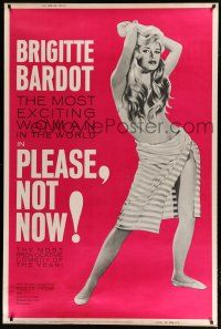 9h298 ONLY FOR LOVE 40x60 '63 sexy full-length Brigitte Bardot, Roger Vadim's Please, Not Now!