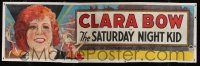 9h285 SATURDAY NIGHT KID linen cloth banner '29 wonderful art of redhead Clara Bow & sexy dancers!