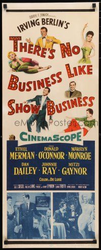 9h176 THERE'S NO BUSINESS LIKE SHOW BUSINESS insert '54 art & photo of Marilyn Monroe + top cast!