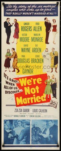 9h178 WE'RE NOT MARRIED insert '52 sexy young Marilyn Monroe shown in inset & in bathing suit!