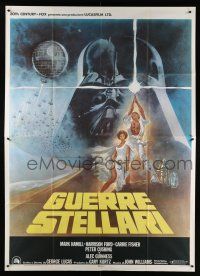 9h030 STAR WARS Italian 2p R80s George Lucas classic sci-fi epic, great art by Tom Jung!