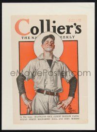 9h210 COLLIER'S magazine cover October 14, 1916 cool J.C. Leyendecker art of early baseball player!