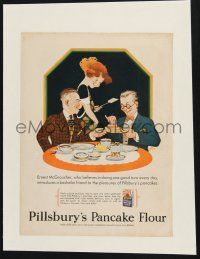 9h225 PILLSBURY'S PANCAKE FLOUR magazine ad '28 C.W. Taylor art, they taste better than homemade!