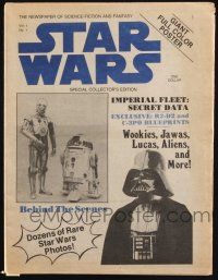 9h016 STAR WARS vol 1 no 1 newspaper '77 behind the scenes + full-color poster, collector's edition!