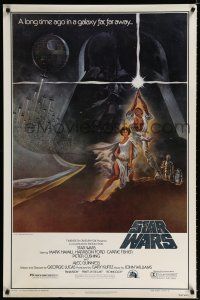 9h009 STAR WARS 3rd printing style A 1sh '77 George Lucas classic sci-fi epic, cool art by Jung!