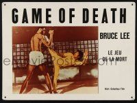 9h216 GAME OF DEATH Swiss LC '79 great close up of Bruce Lee kicking Kareem Abdul-Jabbar!