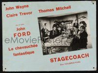 9h221 STAGECOACH Swiss LC '60s great image of John Wayne with top cast gathered around table!