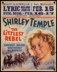 9h282 LITTLEST REBEL jumbo WC '35 great close up art of Shirley Temple + Civil War soldiers!
