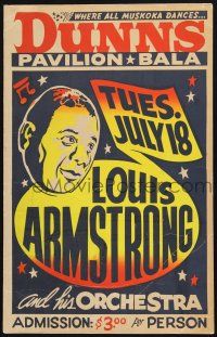 9h190 LOUIS ARMSTRONG WC '61 appearing with his orchestra in Canada at Dunn's Pavilion!