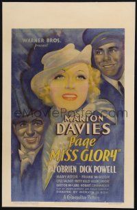 9h194 PAGE MISS GLORY WC '35 great art of pretty Marion Davies between Pat O'Brien & Dick Powell!