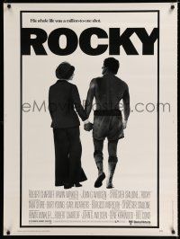 9j030 ROCKY 30x40 '77 Sylvester Stallone & Talia Shire holding hands, boxing classic!