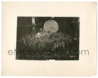 9j224 METROPOLIS 8x10 still '27 great image of crowd in flooded street by huge gong, Fritz Lang!