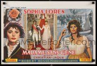 9j408 MADAME SANS GENE Belgian '62 three different artwork images of sexy Sophia Loren!