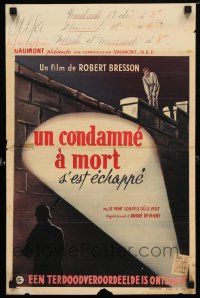 9j409 MAN ESCAPED Belgian '56 directed by Robert Bresson, art of WWII Resistance prison escape!