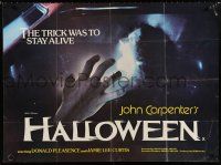 9j513 HALLOWEEN British quad '79 Carpenter classic, different image, the trick was to stay alive!