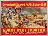 9j524 NORTH WEST FRONTIER British quad '60 art of Lauren Bacall & Kenneth More, British in India!