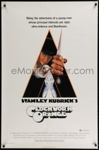 9j032 CLOCKWORK ORANGE x-rated 1sh '72 Stanley Kubrick classic, Castle art of Malcolm McDowell