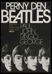 9j469 HARD DAY'S NIGHT Czech 23x33 R78 all four Beatles in their first film, rock & roll classic!