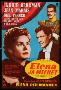 9j381 PARIS DOES STRANGE THINGS Finnish '57 Jean Renoir, Ingrid Bergman, Mel Ferrer, different!