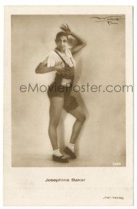 9j299 JOSEPHINE BAKER German 4x6 postcard '20s full-length wearing sexy skin-tight clothes!
